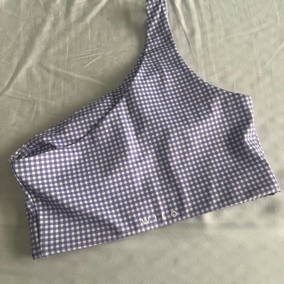 Wilo One-Shoulder Gingham Sports Bra - Picture 2 of 3